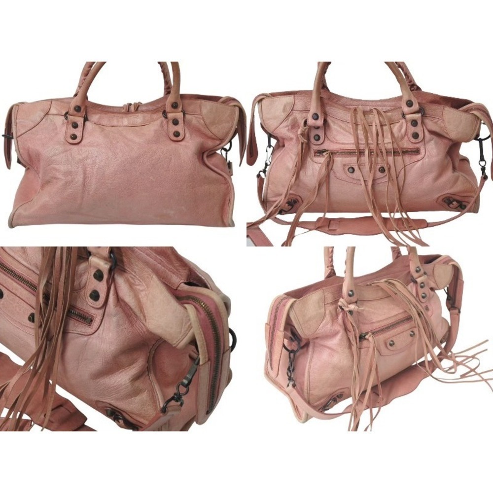 BALENCIAGA The City Handbag Pink Leather Shoulder Bag - Picture 2 of 8